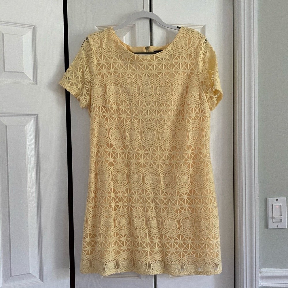 Love You For Eternity Yellow Lace Shift Dress